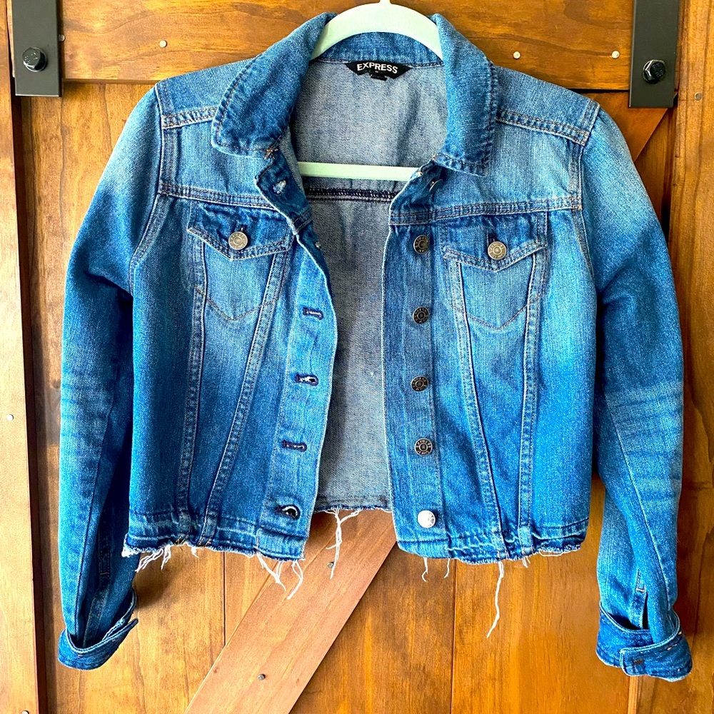 Express Cropped Jean Jacket, XS
